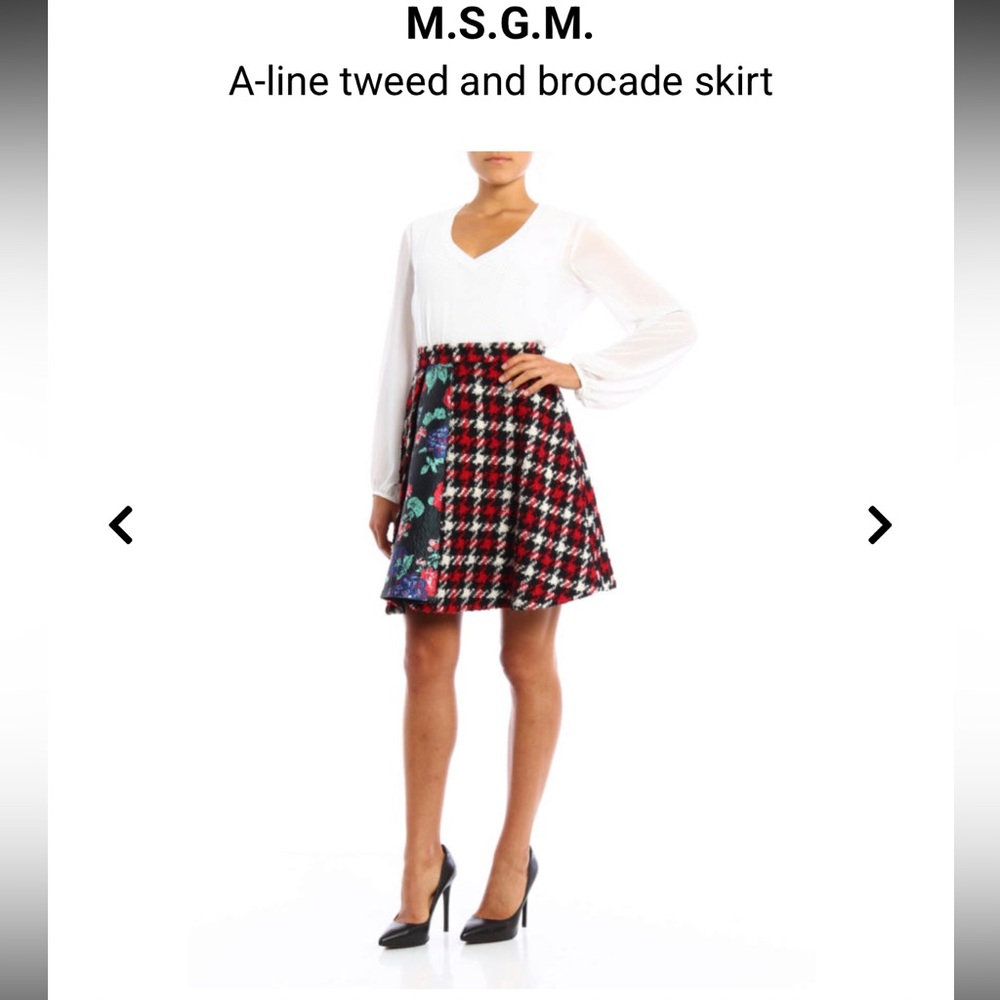 MSGM tweed and Brocade skirt size US 4/IT 40